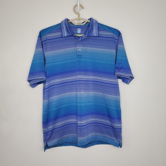 PGA Tour Men's Striped Golf Golfing Polo Shirt Size Size L - Picture 11 of 11